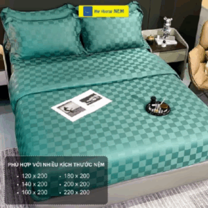Bộ Ga Giường 5 Món Lụa Phi Cotton 5F